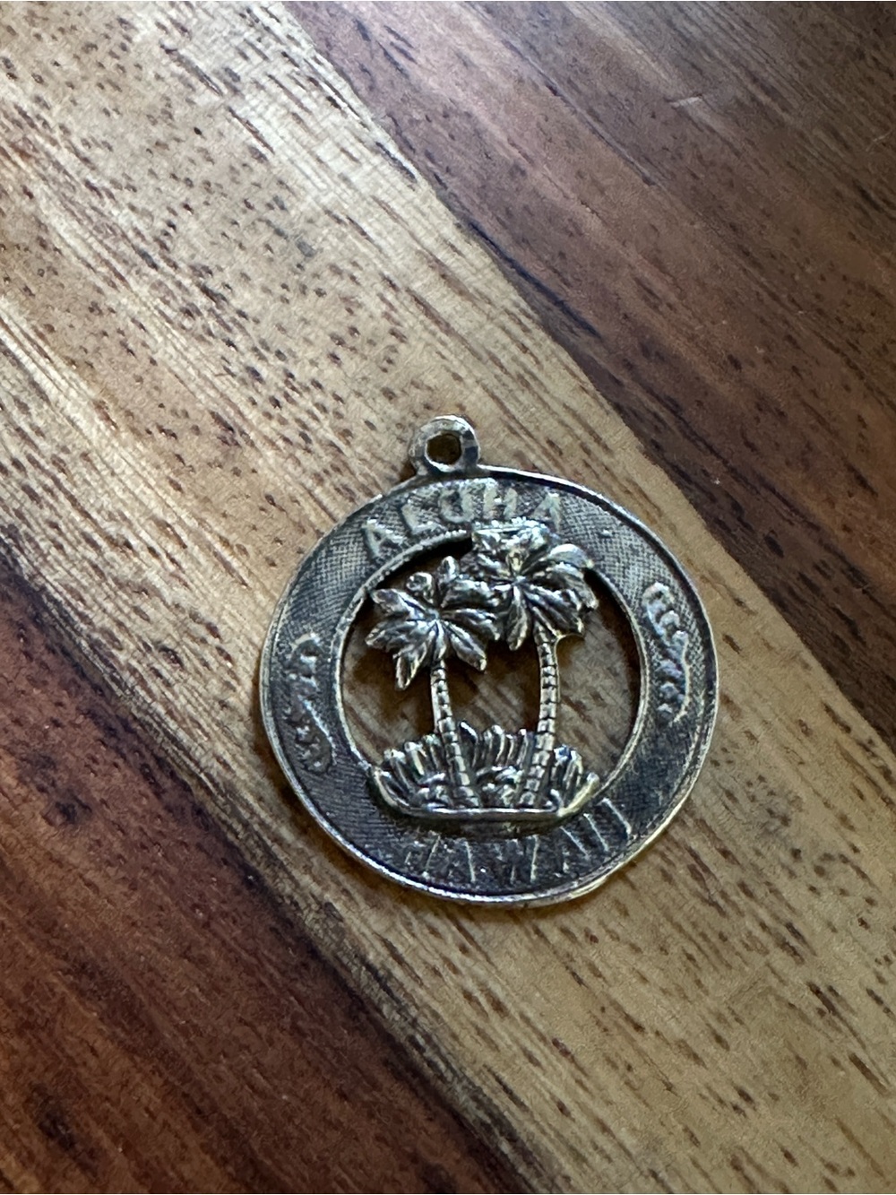 Stamped Sterling Silver Hawaiian Aloha Palm Tree Charm Pendant